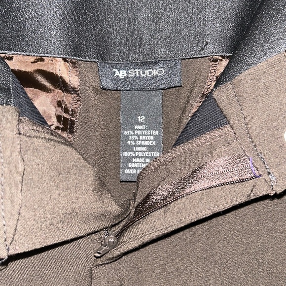 AB Studio Work Pants, Size 12, Dark Brown - Picture 2 of 3